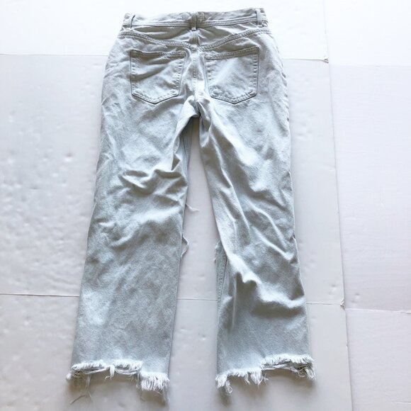 WE THE FREE Maggie Mid Rise Straight Leg Paradise Blue Ripped Jeans Womens 26 - Picture 3 of 9